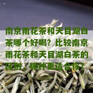 南京雨花茶和天目湖白茶哪个好喝？比较南京雨花茶和天目湖白茶的区别，哪种更适合你？