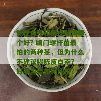 陈皮白茶和陈皮普洱哪个好? 幽门螺杆菌最怕的两种茶，但为什么不建议喝陈皮白茶? 好喝与否如何评价?