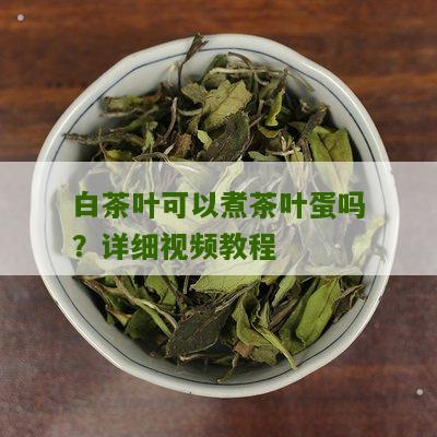 白茶叶可以煮茶叶蛋吗？详细视频教程