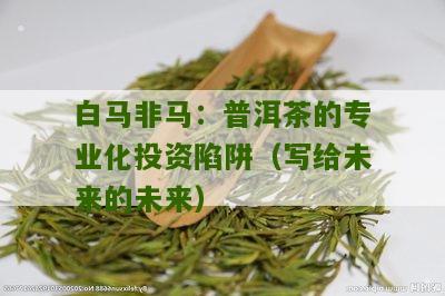 白马非马：普洱茶的专业化投资陷阱（写给未来的未来）