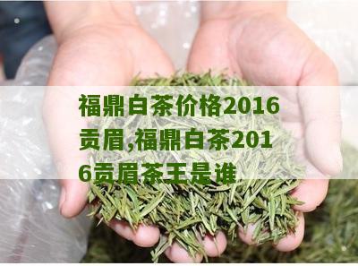 福鼎白茶价格2016贡眉,福鼎白茶2016贡眉茶王是谁