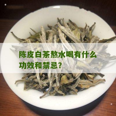 陈皮白茶熬水喝有什么功效和禁忌？