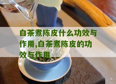 白茶煮陈皮什么功效与作用,白茶煮陈皮的功效与作用