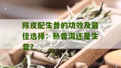 陈皮配生普的功效及最佳选择：熟普洱还是生普？