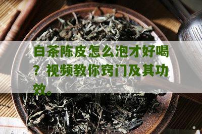 白茶陈皮怎么泡才好喝？视频教你窍门及其功效。