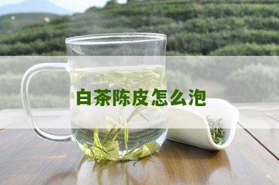 白茶陈皮怎么泡