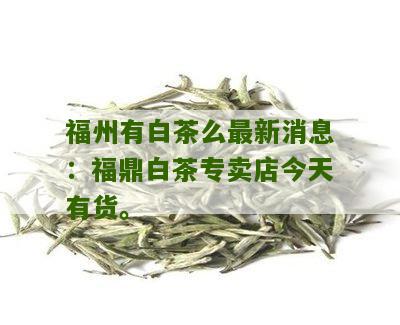 福州有白茶么最新消息：福鼎白茶专卖店今天有货。