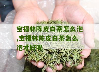 宝福林陈皮白茶怎么泡,宝福林陈皮白茶怎么泡才好喝