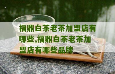 福鼎白茶老茶加盟店有哪些,福鼎白茶老茶加盟店有哪些品牌