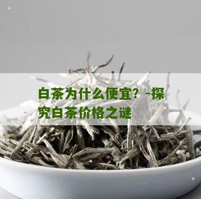 白茶为什么便宜？-探究白茶价格之谜