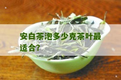 安白茶泡多少克茶叶最适合？