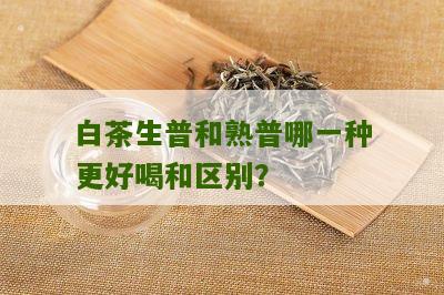 白茶生普和熟普哪一种更好喝和区别？