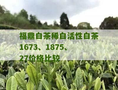 福鼎白茶稀白活性白茶1673、1875、27价格比较