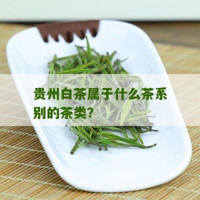 贵州白茶属于什么茶系别的茶类？