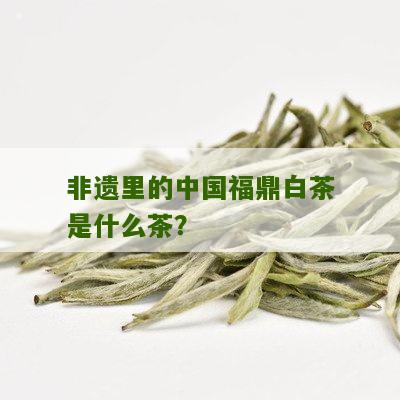 非遗里的中国福鼎白茶是什么茶？