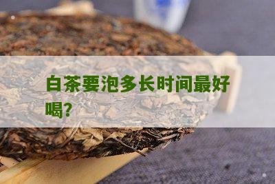 白茶要泡多长时间最好喝？