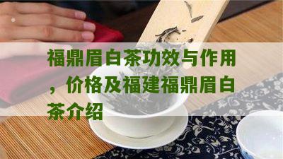 福鼎眉白茶功效与作用，价格及福建福鼎眉白茶介绍