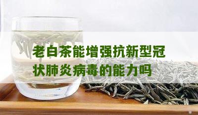 老白茶能增强抗新型冠状肺炎病毒的能力吗