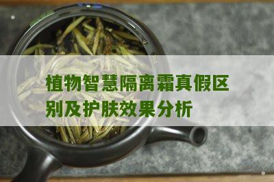 植物智慧隔离霜真假区别及护肤效果分析