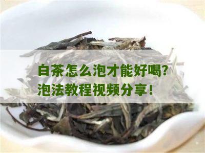 白茶怎么泡才能好喝？泡法教程视频分享！