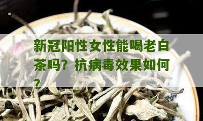 新冠阳性女性能喝老白茶吗？抗病毒效果如何？