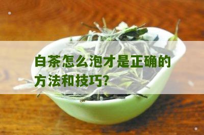 白茶怎么泡才是正确的方法和技巧？