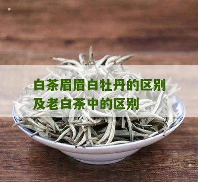 白茶眉眉白牡丹的区别及老白茶中的区别