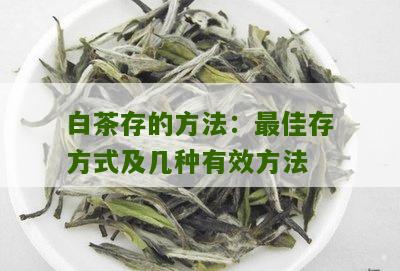 白茶存的方法：最佳存方式及几种有效方法