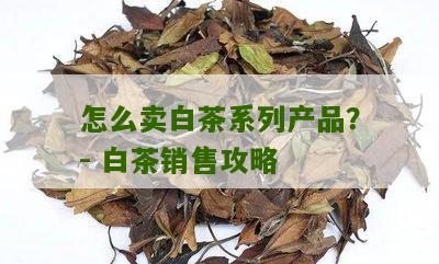 怎么卖白茶系列产品？- 白茶销售攻略