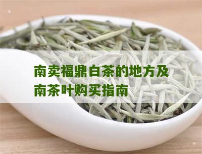 南卖福鼎白茶的地方及南茶叶购买指南