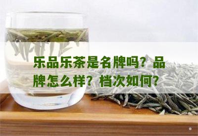 乐品乐茶是名牌吗？品牌怎么样？档次如何？