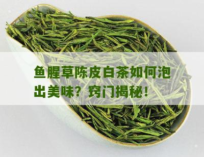 鱼腥草陈皮白茶如何泡出美味？窍门揭秘！