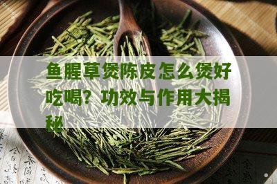 鱼腥草煲陈皮怎么煲好吃喝？功效与作用大揭秘