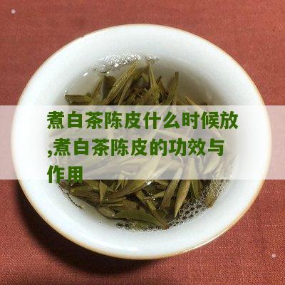 煮白茶陈皮什么时候放,煮白茶陈皮的功效与作用