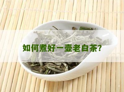 如何煮好一壶老白茶？