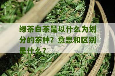 绿茶白茶是以什么为划分的茶种？意思和区别是什么？