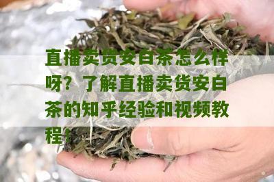 直播卖货安白茶怎么样呀？了解直播卖货安白茶的知乎经验和视频教程！