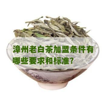 漳州老白茶加盟条件有哪些要求和标准？