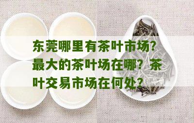 东莞哪里有茶叶市场？最大的茶叶场在哪？茶叶交易市场在何处？