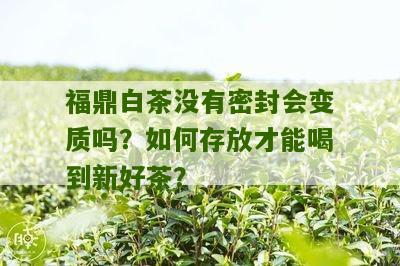 福鼎白茶没有密封会变质吗？如何存放才能喝到新好茶？