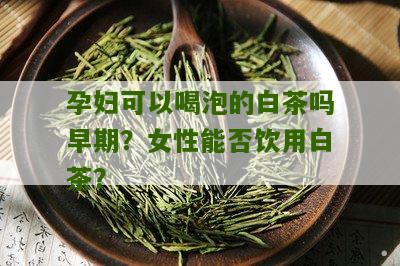 孕妇可以喝泡的白茶吗早期？女性能否饮用白茶？