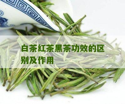 白茶红茶黑茶功效的区别及作用