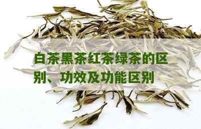 白茶黑茶红茶绿茶的区别、功效及功能区别