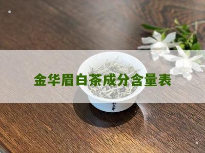 金华眉白茶成分含量表