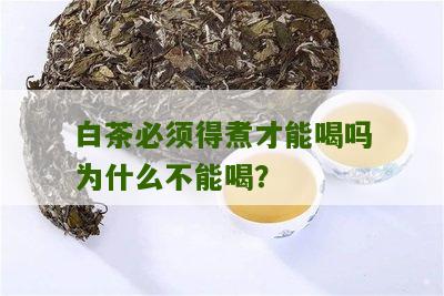 白茶必须得煮才能喝吗为什么不能喝？