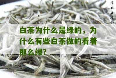 白茶为什么是绿的，为什么有些白茶做的看着那么绿？