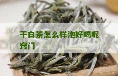 干白茶怎么样泡好喝呢窍门