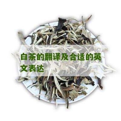 白茶的翻译及合适的英文表达