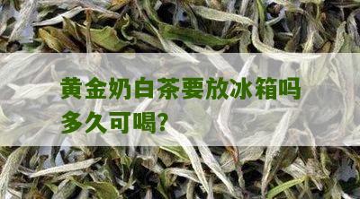 黄金奶白茶要放冰箱吗多久可喝？