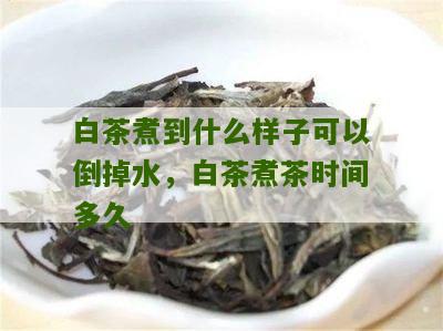 白茶煮到什么样子可以倒掉水，白茶煮茶时间多久